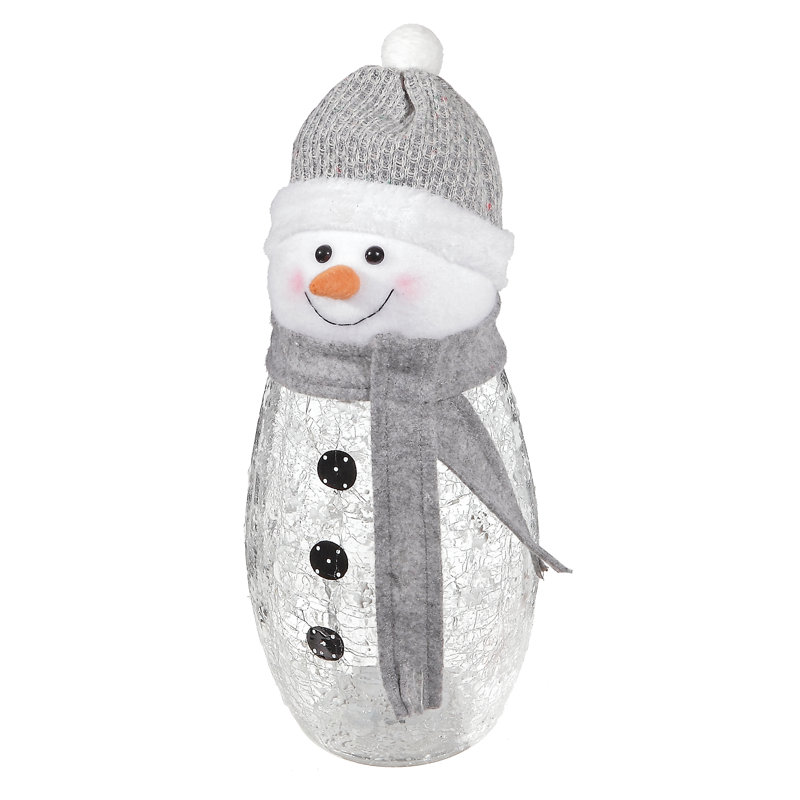 Bonhomme de neige en verre à DEL