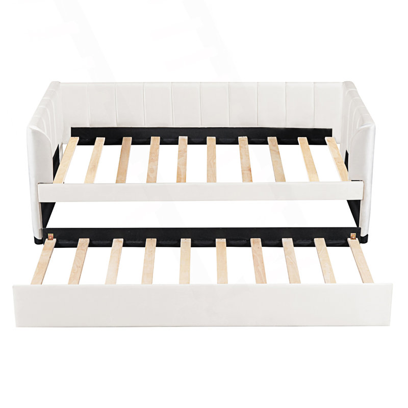 Lit de jour moderne tapissier avec dossier ergonomique et gigogne