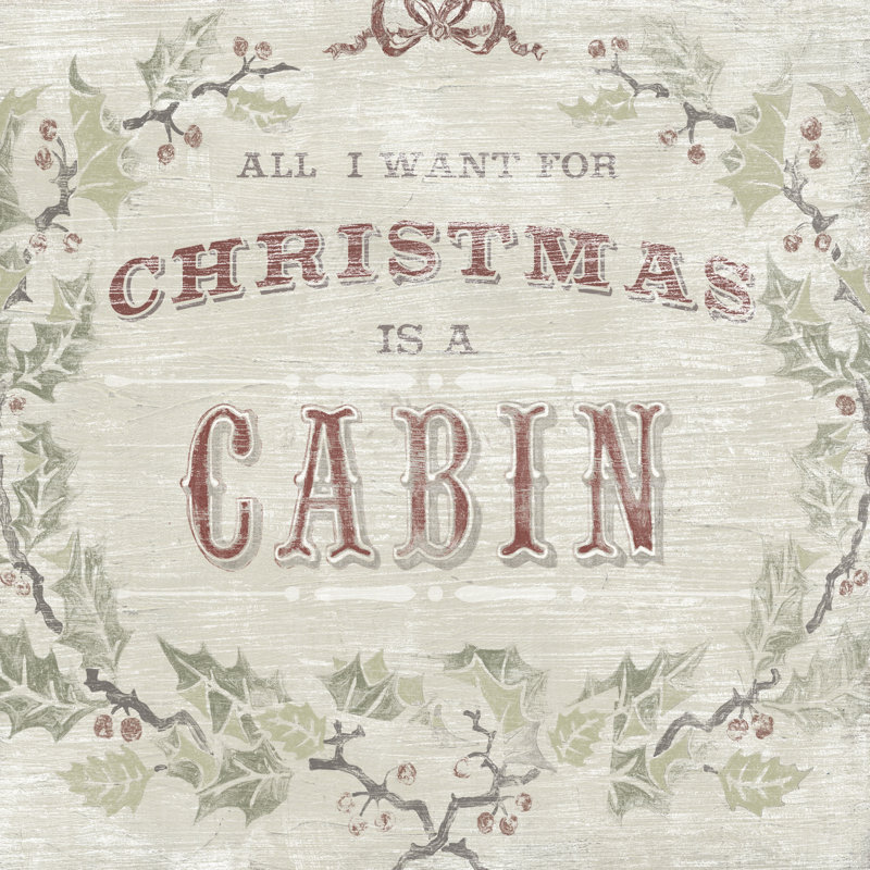 Cabin Christmas IV by June Erica Vess - Wrapped Canvas Print, 30cm H x 30cm W