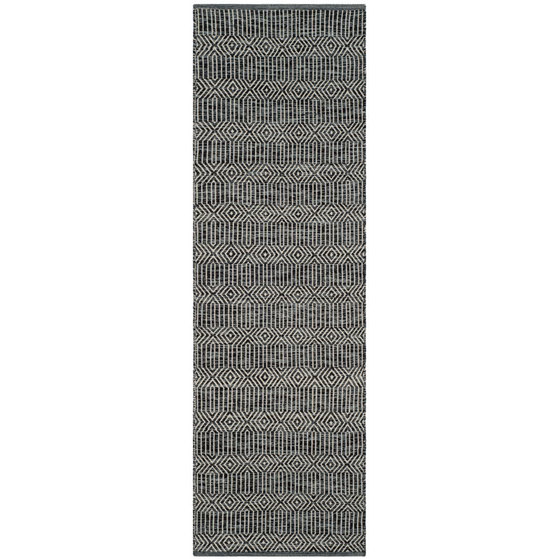 Dryden Hand Woven Cotton Geometric Rug, Runner 2'3" x 7'