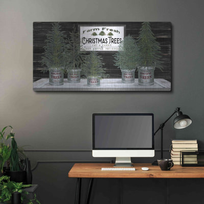 «Galvanized Pots Christmas Trees II» par Cindy Jacobs, art mural en métal