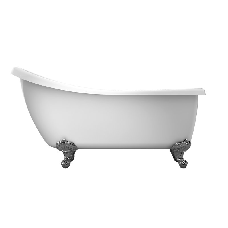 Baignoire sur pattes en acrylique 67 "x 29" Kenney, Nickel brossé