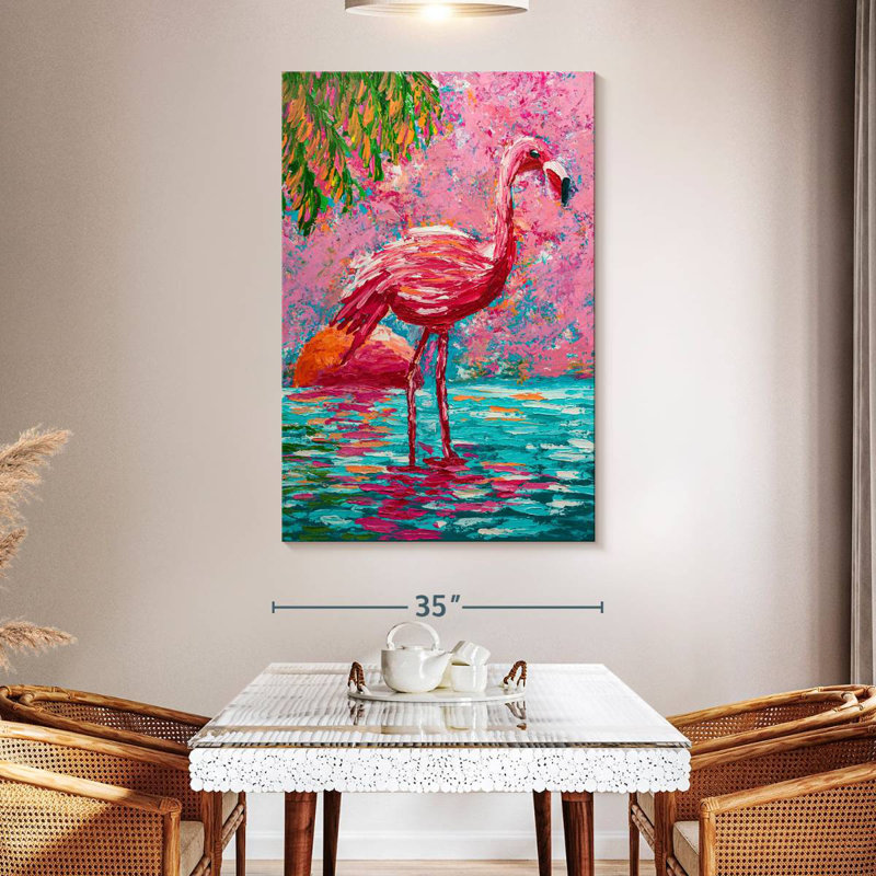 Brampt Abstract Flamingo, 51" H x 34" W