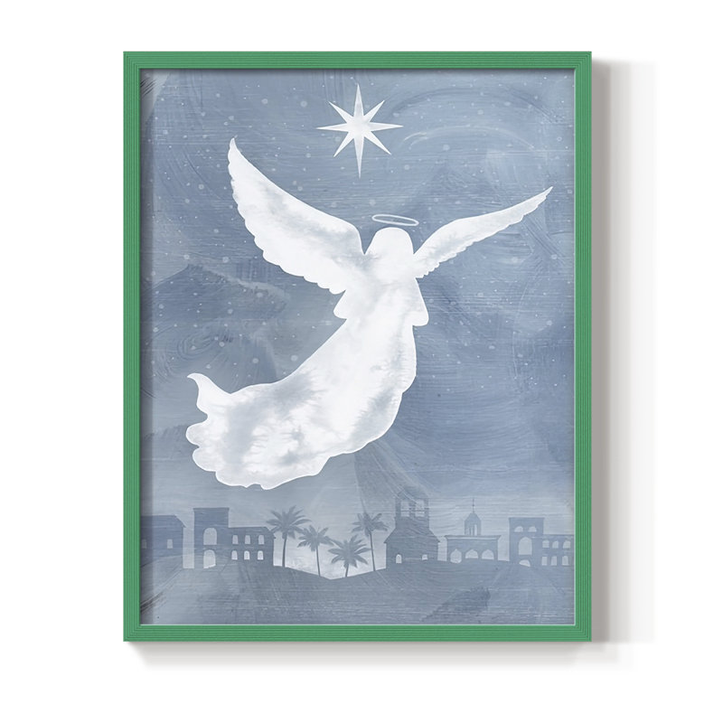 Star of Bethlehem Collection B Framed Print - Solid Wood, 30" H x 24" W, Green