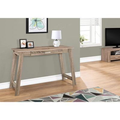 Bureau d'ordinateur personnel en stratifié brun - Espace de travail spacieux et rangement pour poste de travail d'ordinateur portable fonctionnel avec tiroir