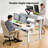 Electric standing desk, height adjustable, with storage space, standing gaming desk with LED light strip, suitable for home office and gaming, sit/stand workstation.-1634015406-1634015407