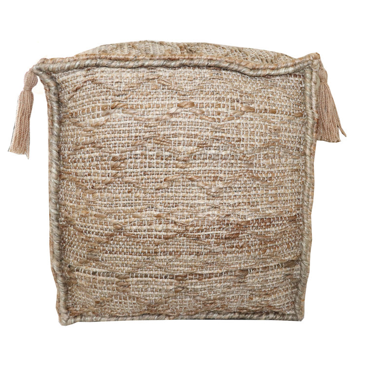 Beardall Upholstered Pouf, Brown