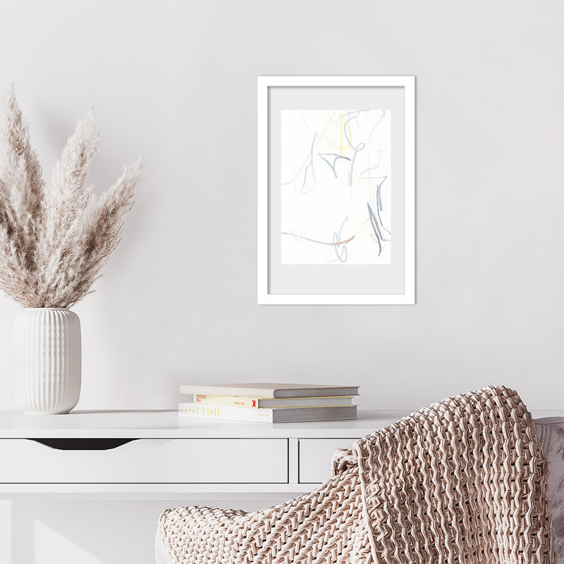 «Flowing Lines And Soft Colors» par Condit, impression d'art mural en bois, H 17 po x l 12 po, Blanc svelte