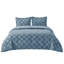 Bedsure Queen Size Comforter Set Mineral Blue, Boho Tufted Bed Set, Checkered Farmhouse Shabby Chic Bedding, 3 Pieces, 1 Plaid Geometric Comforter and 2 Pillow Shams-1960535221-1960535226
