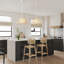 1-Matte white iron dimmable rattan pendant light