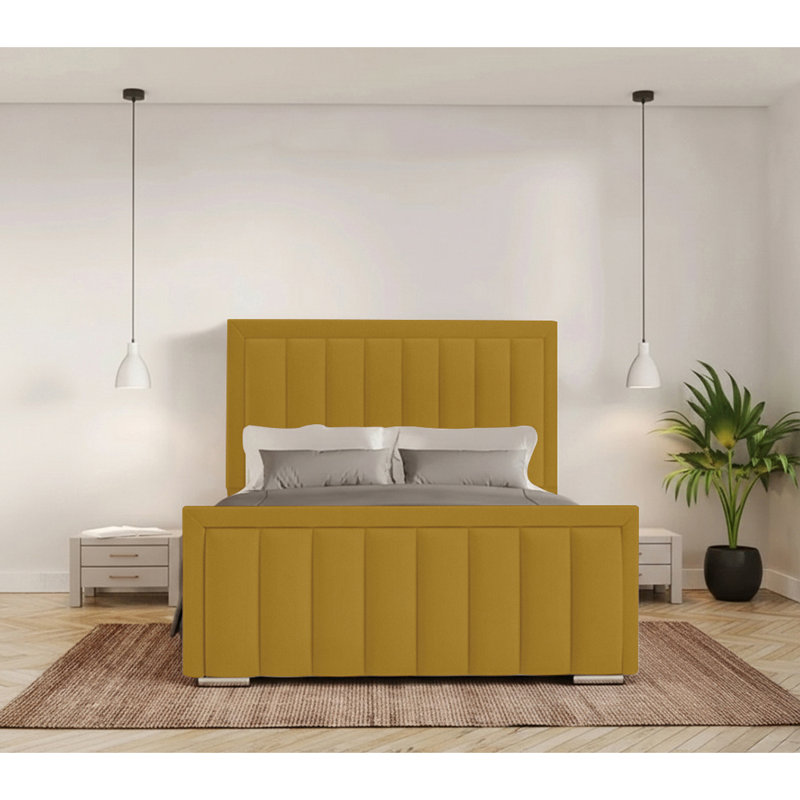 Yatton Upholstered Bed, Single (3'), Turmeric
