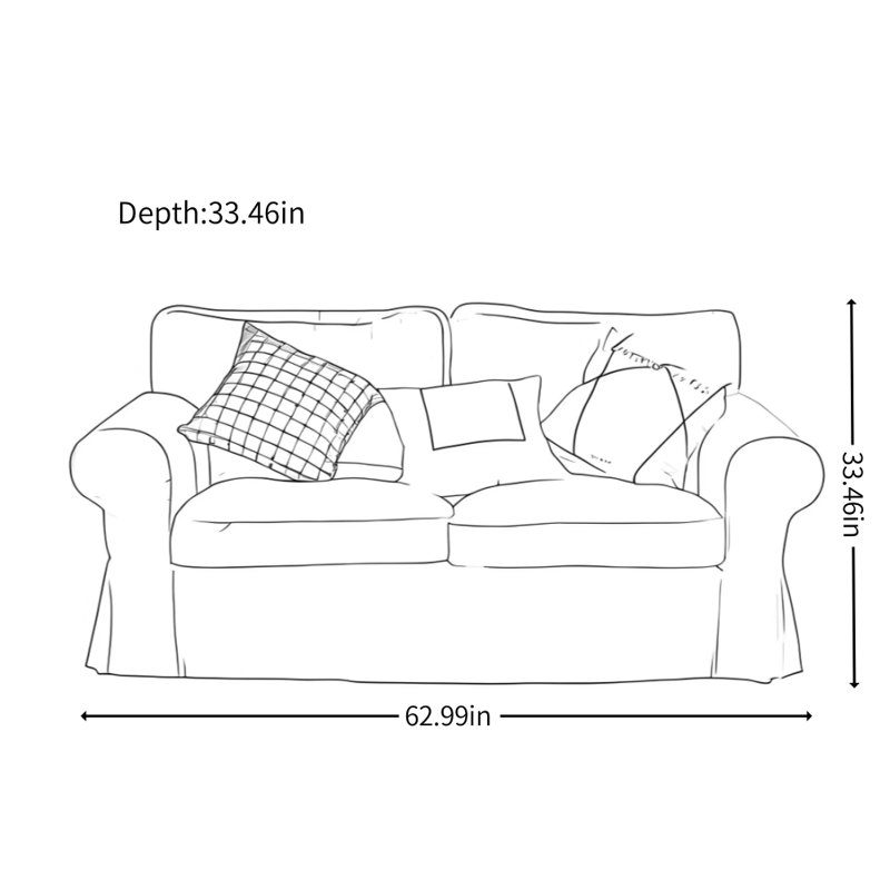 Modern Minimalist White Double Sofa