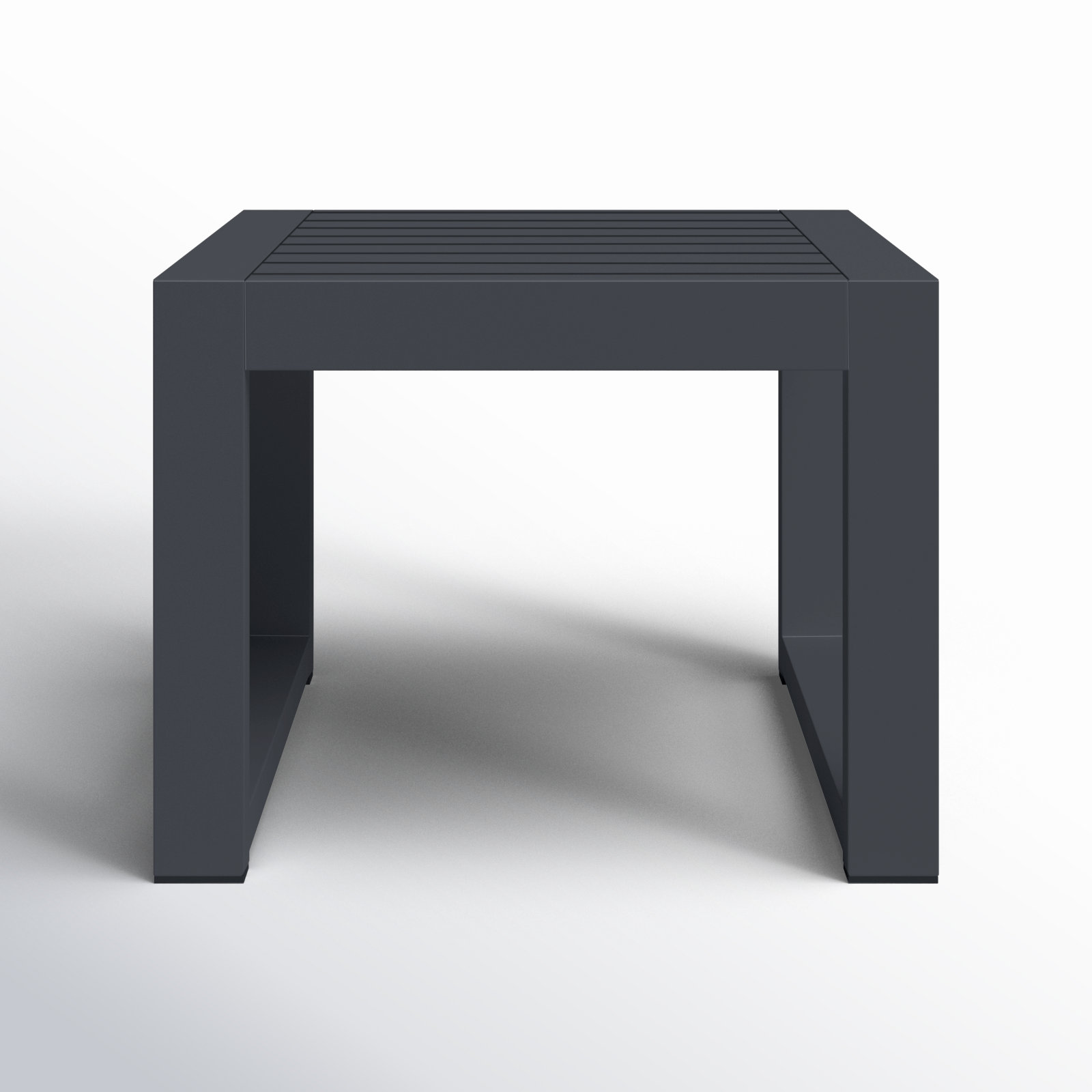 Hoyt 20.48” Outdoor Aluminum End Table, Slate Black