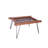 Donavan Glass Top Wooden Coffee Table with Metal Legs, 36x28x18