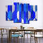 Abstract Blue Hexagons Multi Piece Canvas Print-103064195