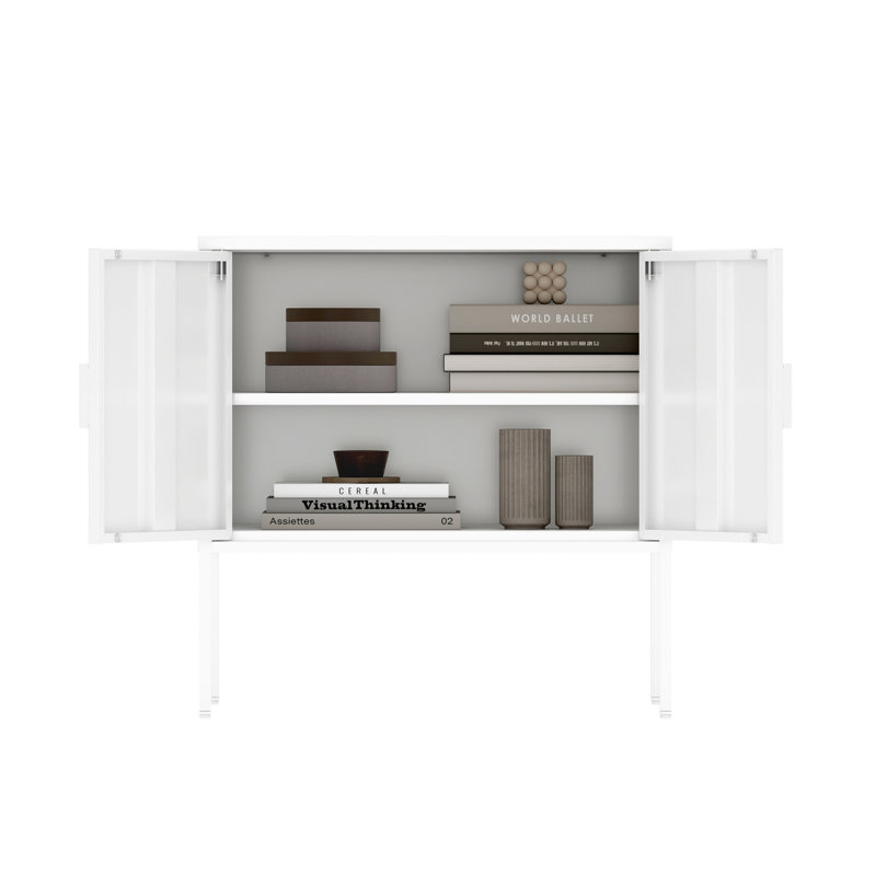 Armoire d'appoint en métal 24 po Ava, Blanc