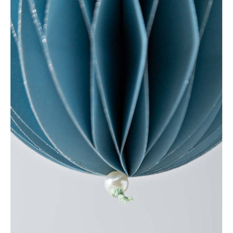 10'' Handmade Paper Ball Ornament, Blue