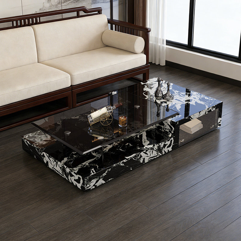 Ermington, 15.35" H x 47.24" L x 23.62" W, Noir / blanc