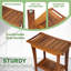Banc de douche en bois massif de 19 po de largeur-1991933123