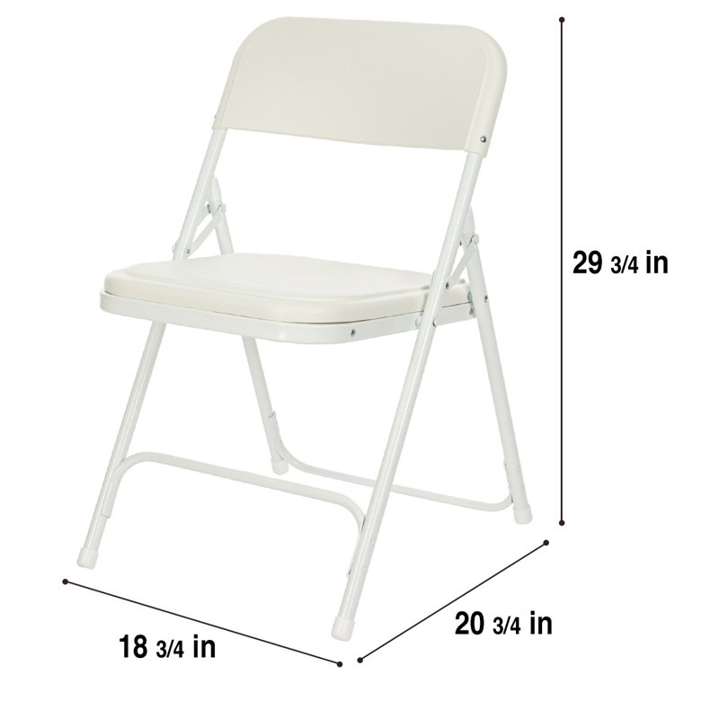 Lucille Plastic Stackable Folding Chair , White