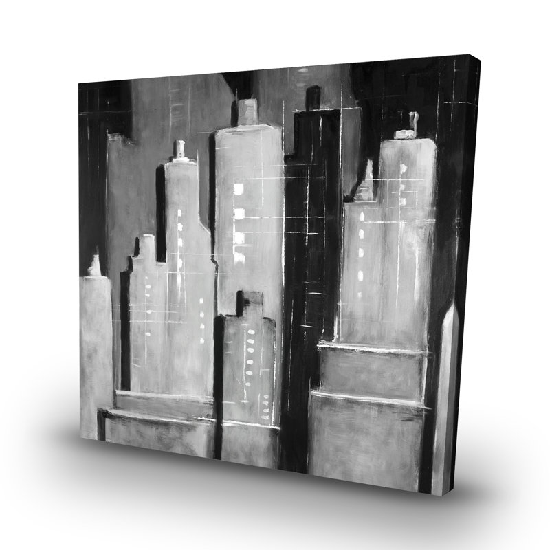 Abstract buildings - 32"x32" art on canvas