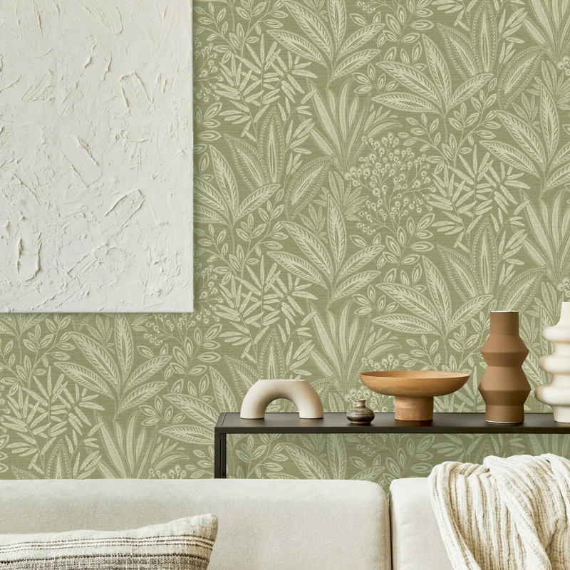 Cliffo 10.5m x 52cm Textured Non-Pasted Wallpaper Roll, Green