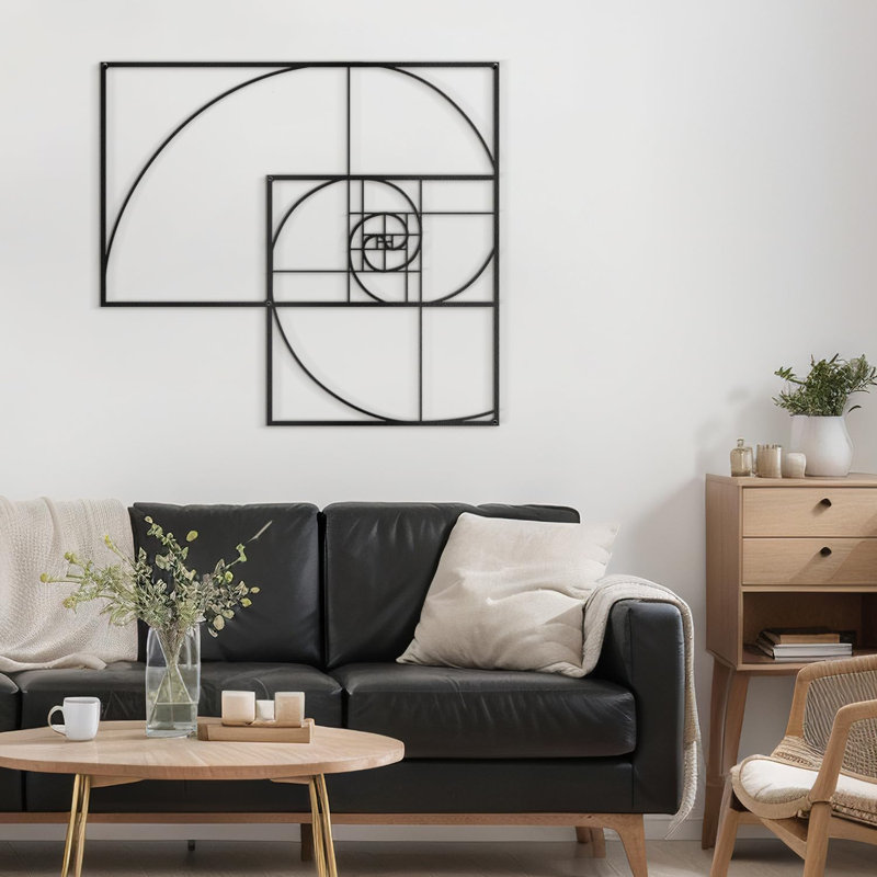 Décoration murale en métal, H 18 po x l 18 po x P 0,05 po, Noir