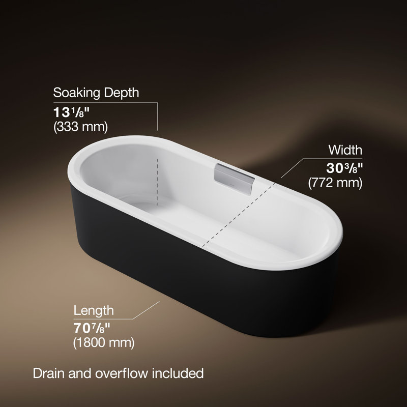 Volute 70-7/8 In. X 30-3/8 In. Freestanding Bath With Shroud
