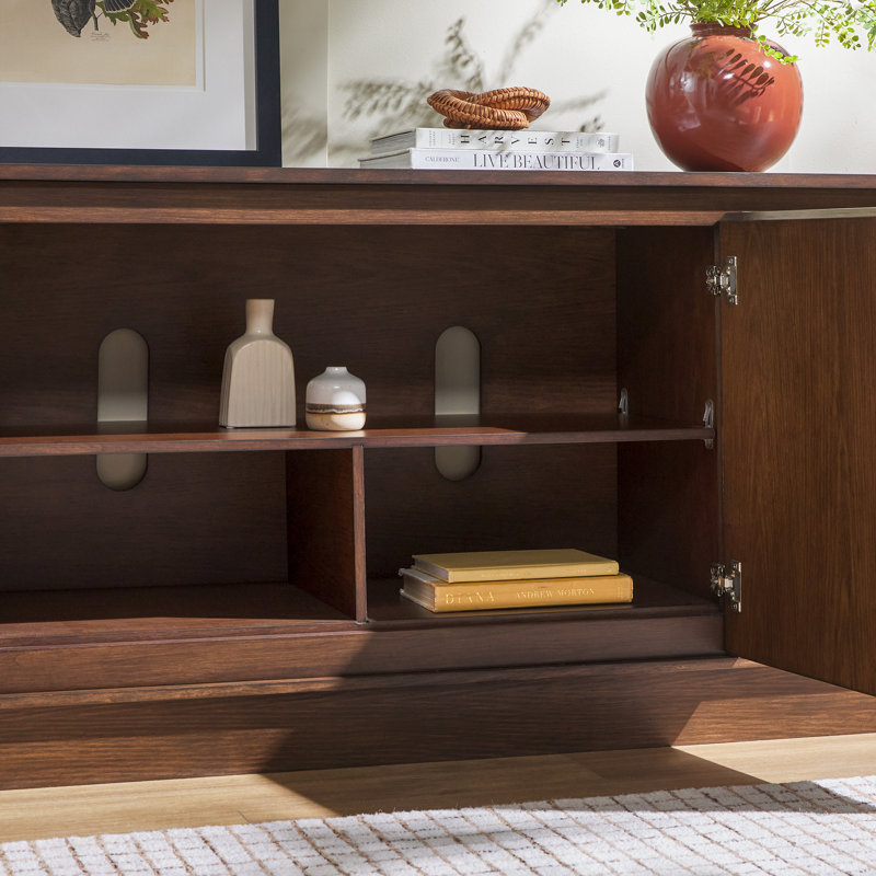 Meuble télé 70 po avec rangement Modern, Brown Oak