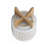 8" CHEVRON PLANTER W/ WOOD STAND, BEIGE