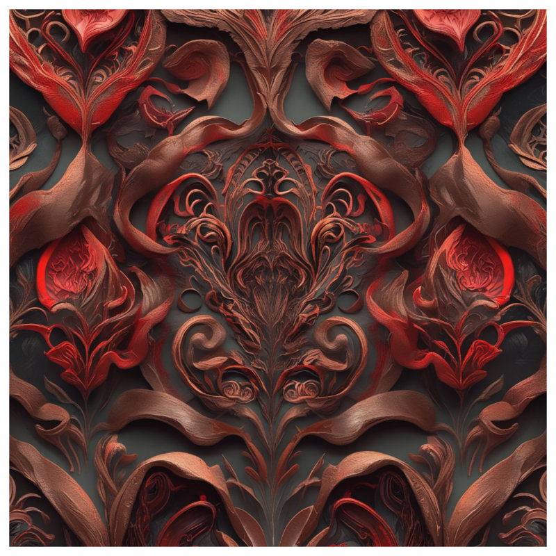 Édredon complexe à motif floral rouge, Très grand lit