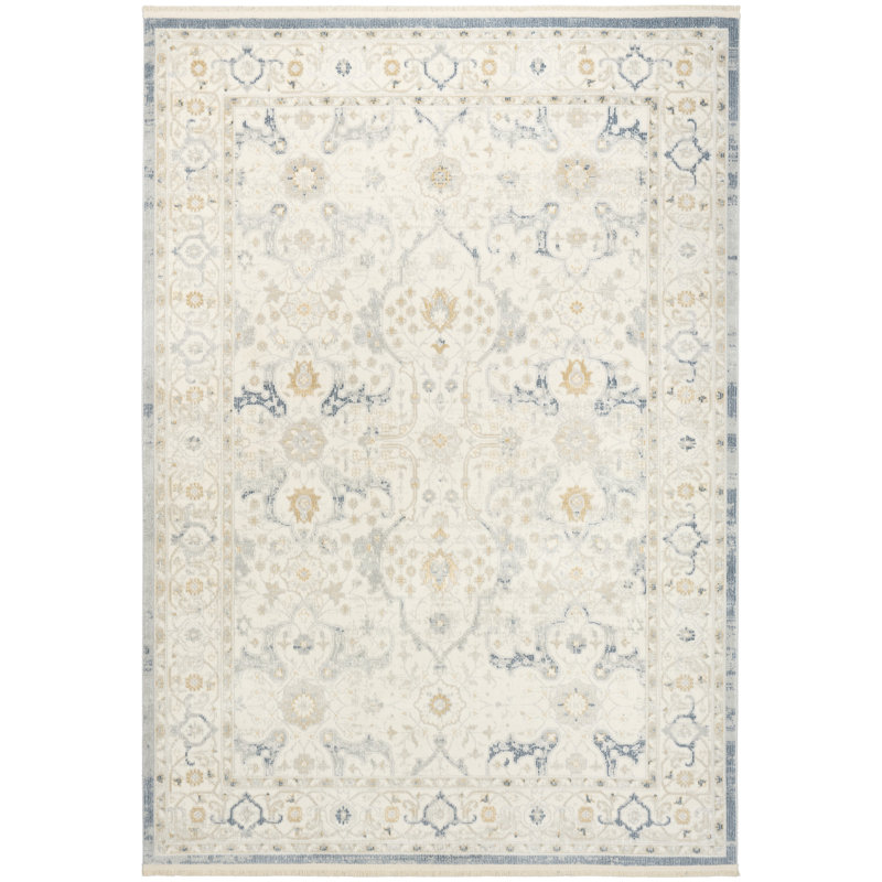 Nourison Pardis 4' x 6' Light Blue Vintage Indoor Rug, Rectangle 4' x 6'