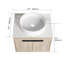 Meuble-lavabo mural de conception moderne avec lavabo en céramique et tablettes de rangement latérales-2044149342