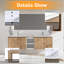 Meuble-lavabo double flottant en chêne blanc avec armoire latérale et lavabo
