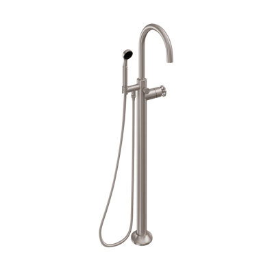 Descanso Bath Floor Mounted Tub Filler with Diverter and Handshower