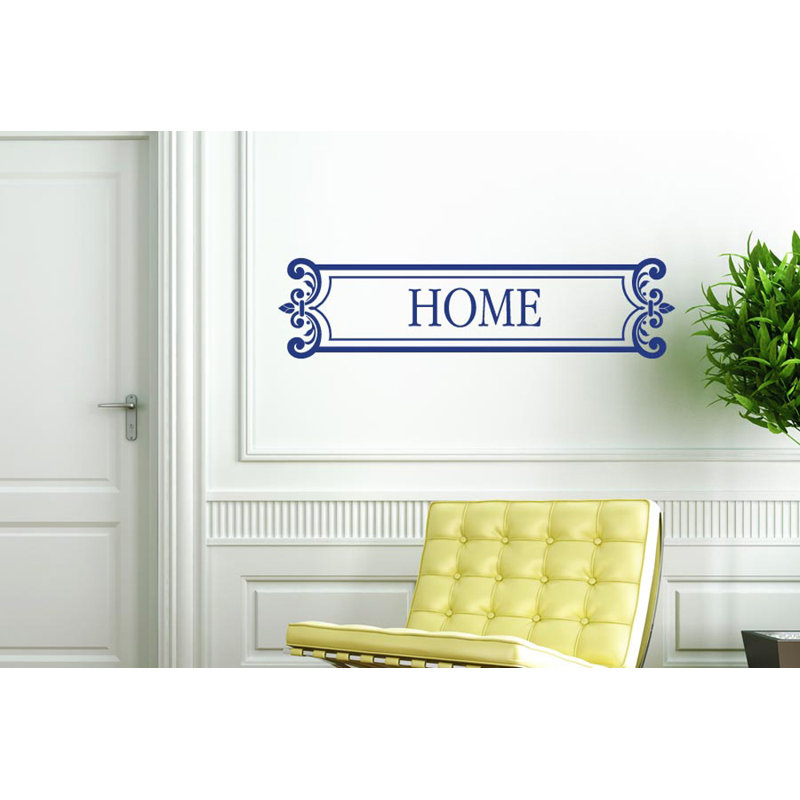 Home Sign Framed Wall Sticker, Blue, Large