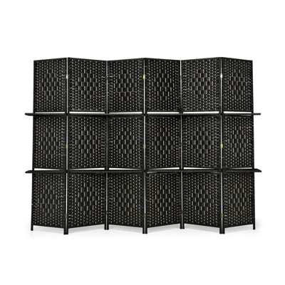 Paravent pliable en bambou / rotin à 6 panneaux l 71 po x H 71 po Rahema