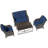 4 Pieces All-Weather Wicker Patio Conversation Set With Cushions, Loveseat, 2 Chairs & Metal Coffee Table-2001516719-2001516713