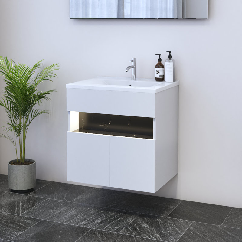 Meuble-lavabo simple avec comptoir 23,6 po Lieke