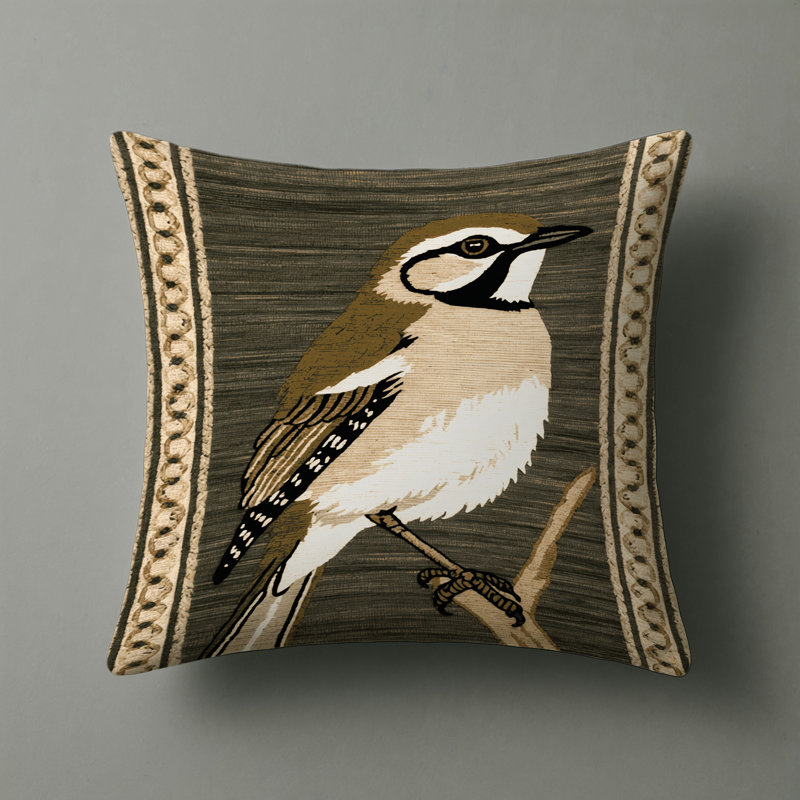 Coussin intérieur et extérieur Birds, Carré 16 po, Mousseline commune