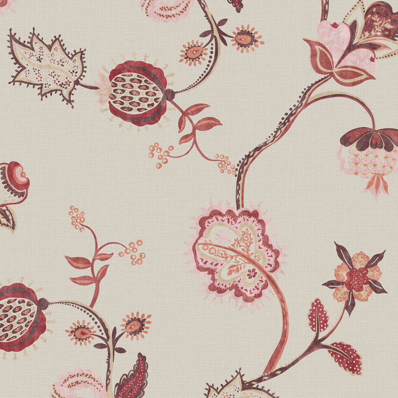 Joules Tree Of Life Floral Red/Pink Wallpaper