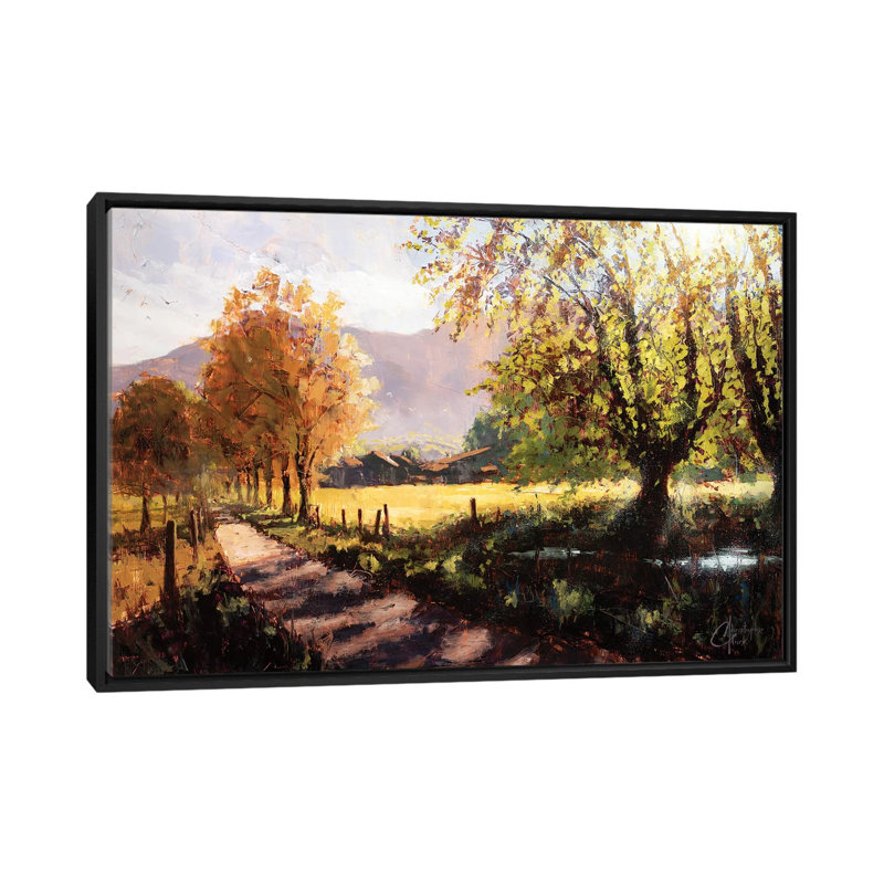 Français Alps en été par Christopher Clark-reproduction d’art, H 26 po x l 40 po x 1,5 po, Toile avec cadre noir