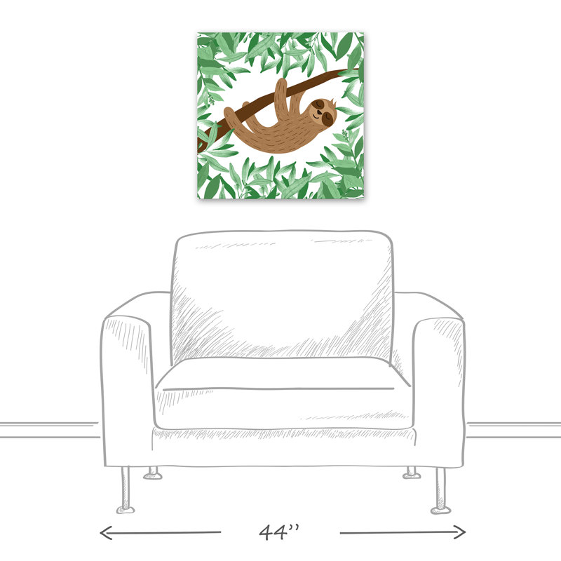«Brazos Sleepy Sloth», art sur toile, H 20 po x l 20 po x P 1,25 po