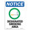 Osha Notice - Designated Smoking Area Sign with Symbol