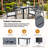 Allen Patio Rectangular Dining Table with Umbrella Hole