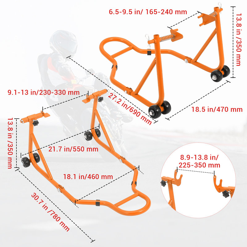 Iron Freestanding Bike Rack, Orange 