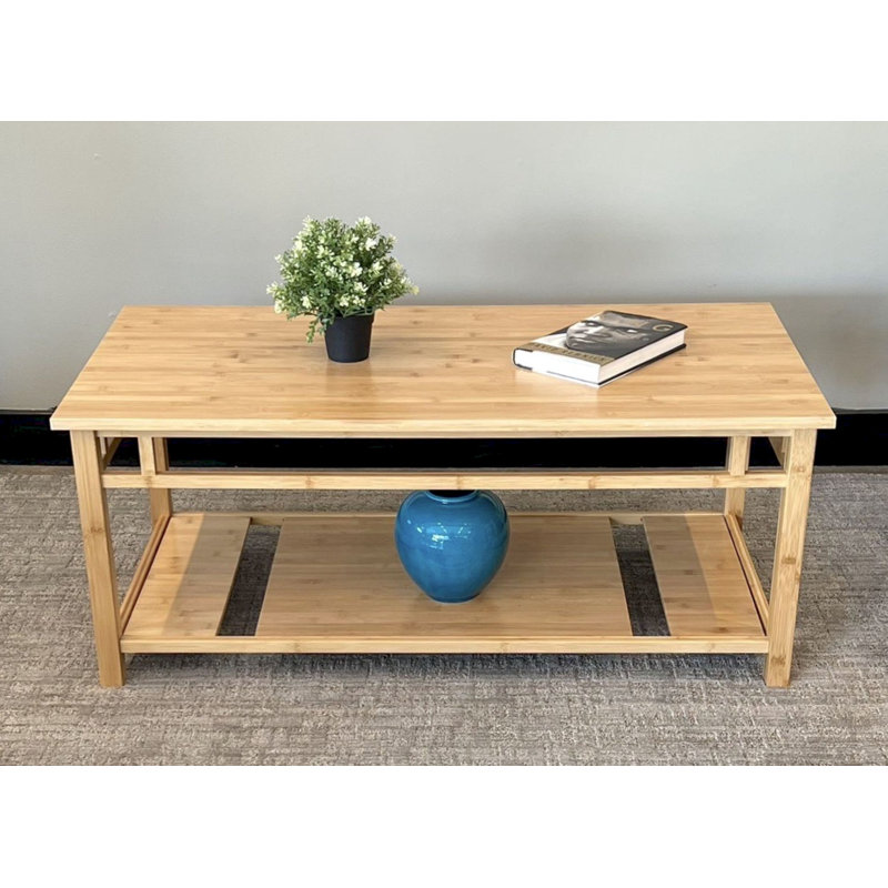 Zen Coffee Table with Bottom Shelf