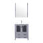 Gris foncé foncé 30 po W avec meuble-lavabo de 18,25 po de profondeur, surface en céramique blanche, robinet à un trou et miroir mural 28 po en acier inoxydable-1550085518