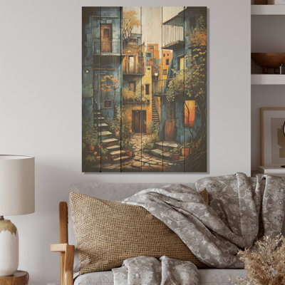 Art mexicain, paysage, odyssée d'Oaxaca I - art mural mexicain sur bois de pin naturel