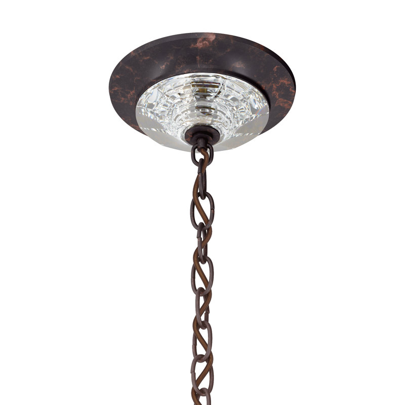 Emilea 8 - Light Glass Chandelier, Heirloom Bronze